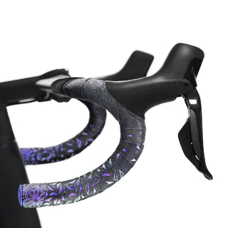 Supacaz Super Sticky Kush Star Fade Bar Tape With Purple Star Plugz - Purple Refract