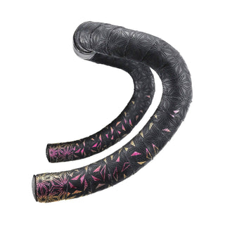 Supacaz Super Sticky Kush Star Fade Bar Tape With Black Star Plugz - Fire Refract