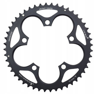 SRAM CHAIN RING ROAD 48T 110 V2 ALUMINUM 4MM BLACK BB30 SHORT PIN (48 34)