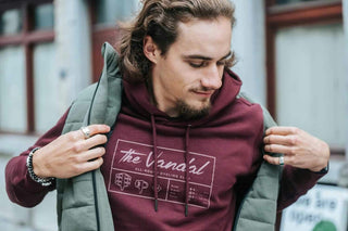 The Vandal Pedals Men's Eco Hoodie - Dark Red