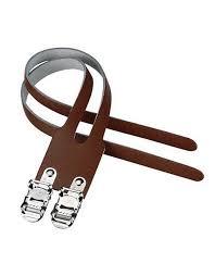 Wellgo Dual Leather Pedal Straps - Brown