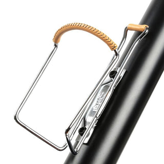 Zefal Vintage Bottle Cage - Chrome Steel With Leather Cover