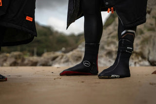 Zone3 Heat-Tech Swim Socks - Black/Red