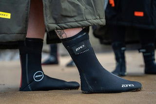 Zone3 Heat-Tech Swim Socks - Black/Red