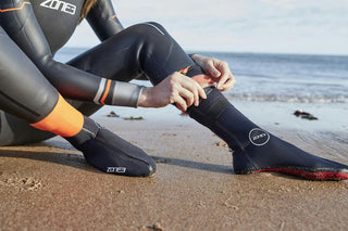 Zone3 Heat-Tech Swim Socks - Black/Red