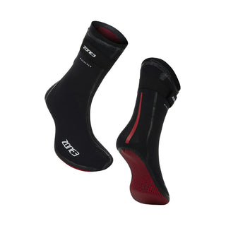 Zone3 Heat-Tech Swim Socks - Black/Red