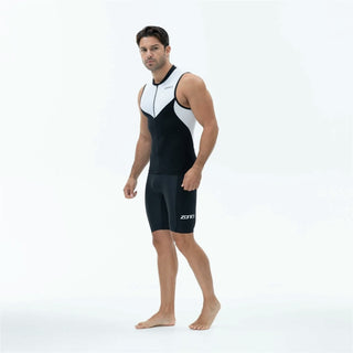 Zone3 Men's Lava Long Distance Tri Shorts - Black/White