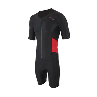 Zone3 Men's Activate Short Sleeve Trisuit Full Zip - Black/Red