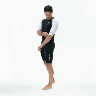 Zone3 Men's Lava Long Distance Short Sleeve Trisuit - Black/White