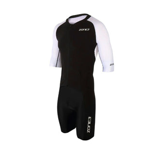 Zone3 Men's Lava Long Distance Short Sleeve Trisuit - Black/White