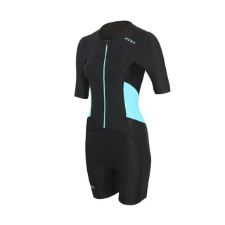 Zone3 Women's Activate Short Sleeve Trisuit Full Zip - Black/Blue