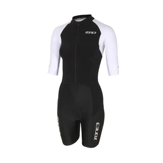Zone3 Women's Lava Long Distance Short Sleeve Trisuit - Black/White