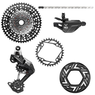 SRAM Eagle 90 DUB Groupset EMTB BCD (Rear Der - Single Click Trigger wClamp - CR 104BCD T-Type 34T - Clip-on Guard  - GX T-Type chain 126l - CS XS-1275 BLK 10-52t) - cranks not included