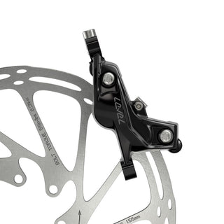 SRAM Disc Brake Level Silver Stealth 4 Piston -  Aluminum Lever - Stainless Hardware - Reach Adj - Black Ano Front 950mm Hose (includes MMX Clamp - Rotor/Bracket sold separately) C1