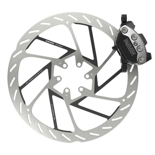 SRAM Disc Brake Maven Ultimate Stealth Expert Kit- Aluminum Lever - Ti Hardware -Reach/Contact Adj -SwingLink -Black/Teal Splatter - Front950 -Rear2000(includesMMXClamps -Rotors -Brackets)A1