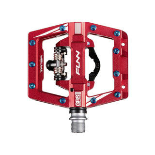 FUNN Mamba S SPD Clipless MTB Single Sided Pedal Pair - Red