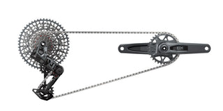 SRAM GX T-Type Eagle Transmission AXS Groupset (RD w/Battery/Charger/Cord - EC POD - FC GX Q174 DUB MTB Wide 175 Dark Polar w/DM 32t CR w/2 Guards - CN 126l - CS XS-1275 10-52t)