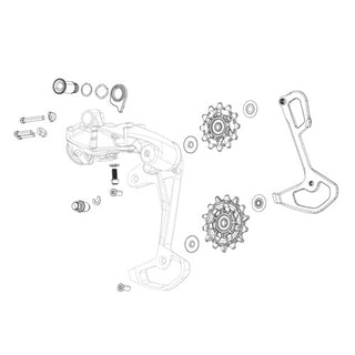 SRAM REAR DERAILLEUR CAGE LOCK WITH SPRING EAGLE TYPE 3 QTY 1 GREY