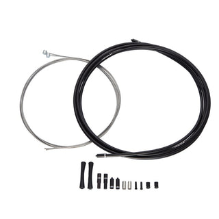 SRAM SlickWire Pro MTB Brake Cable Kit 5mm Black (1x1350mm - 1x2350mm 1.5mm pol SS cables - 5mm Kevlar® reinforced linear strand housing - ferrules - end caps - frame protectors)
